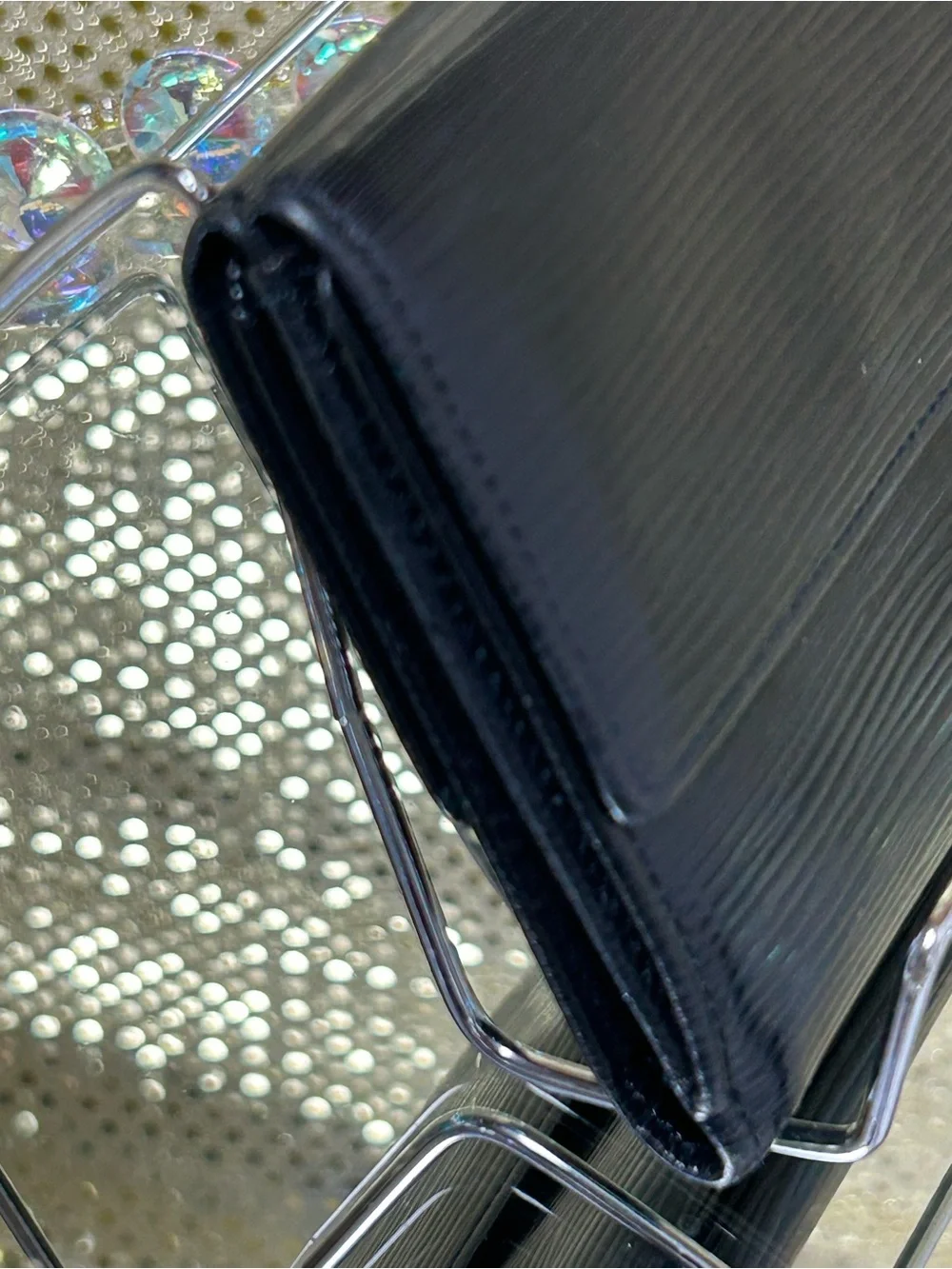 Louis Vuitton Black Epi Leather Wallet Approximately 4.5 x 5